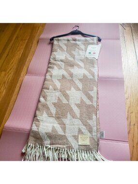 Nido Notte Italian Cotton Houndstooth Throw Blanket NWT